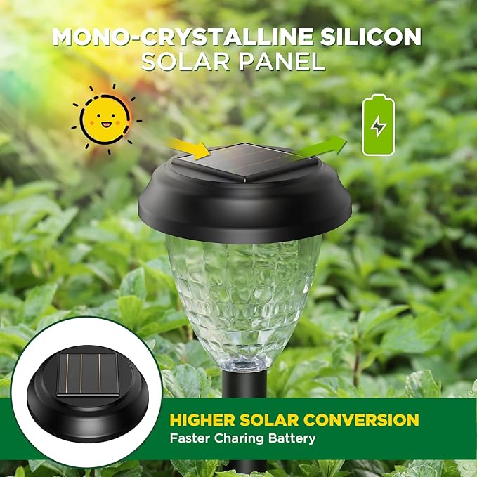 Super Bright Solar Lights Outdoor Waterproof-10 Pack, Dusk to Dawn Up to 12 Hrs - Image 6