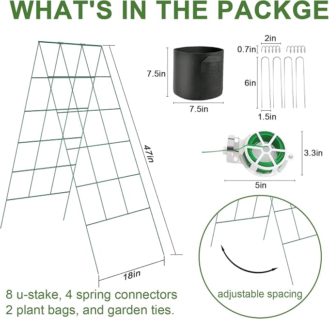 Cucumber Trellis for Raised Bed, Garden Trellis for Climbing Plants Outdoor - Image 3