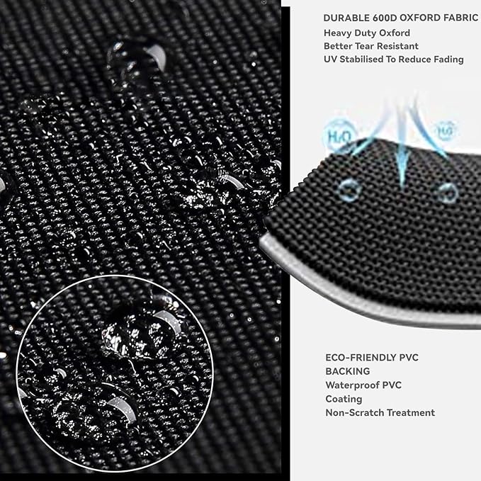 Patio Coffee Table Cover Black Heavy Duty Waterproof Cover 46" L x 26" W x 13" H - Image 6