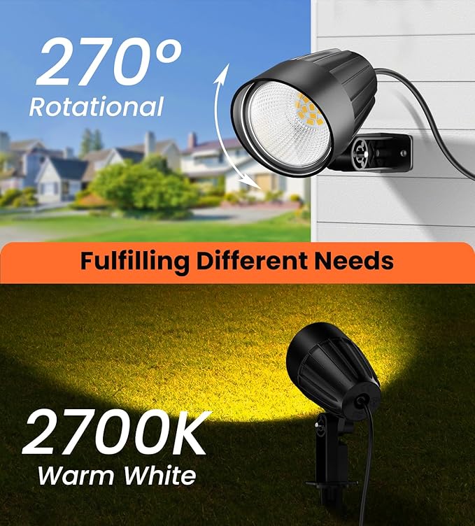 MEIKEE 15W 1500LM Low Voltage Landscape Lighting 12-24V Warm White LED - Image 3