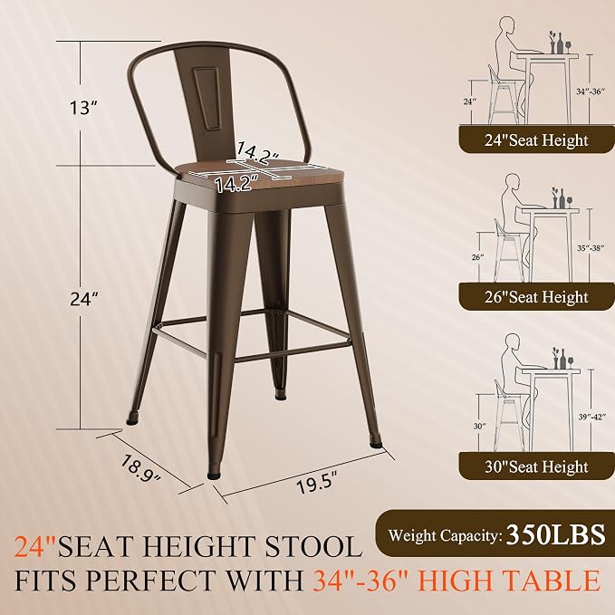 Aklaus Swivel Metal Bar Stools Swivel Modern Farmhouse Bar Chairs - Image 2