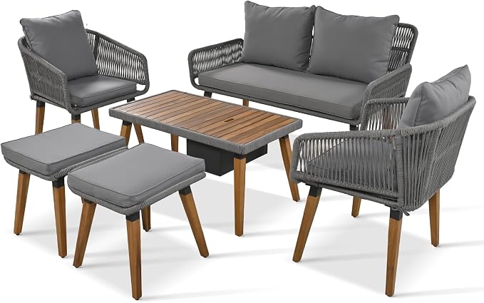 6-Piece Rope Patio Furniture Set, Outdoor Furniture - Image 5