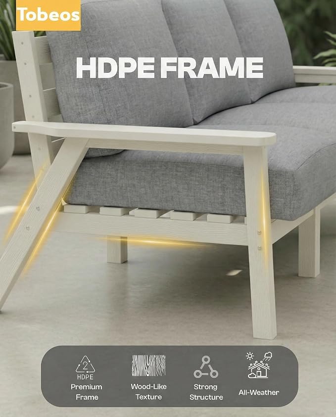 Patio Furniture Set, HDPE Outdoor Sofa Set - Image 5