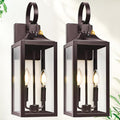 Oil Rubbed Bronze Dusk to Dawn Outdoor Wall Lighting, Industrial Porch Light by Yolsunes