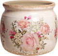 Ceramic Planter for Indoor Plants, 6.29 Inch Rose Pattern Crackle Glaze Flower by XiaanJiaju