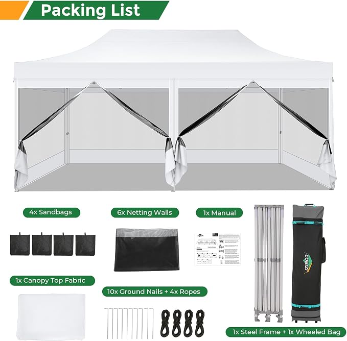 COBIZI 10x20 Heavy Duty Pop Up Canopy - Image 8