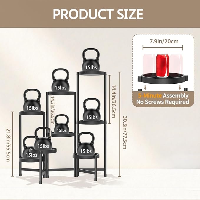LASZOLA 8 Tiered Folding Plant Stand Indoor - Image 3