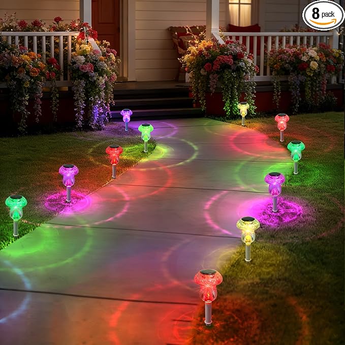 Solar Lights Outdoor, 8 Pack Mushroom Lights Outside Waterproof, Solar Powered by SolarOutdoorLights