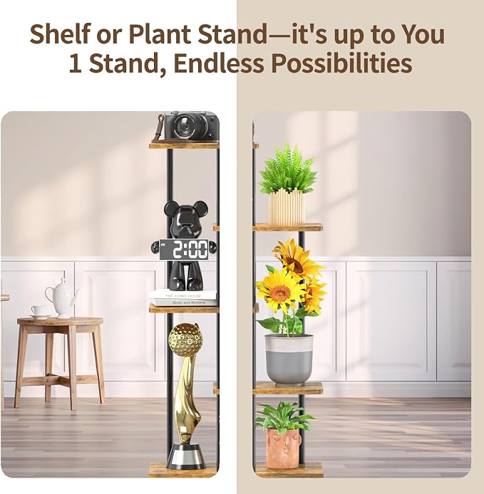 LASZOLA Black 4 Tiered Wood Plant Stand Indoor - Image 8