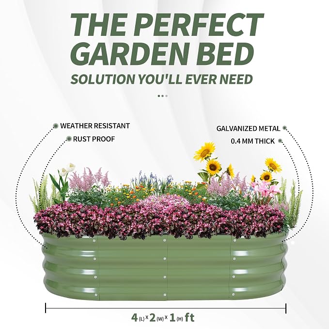 1MORE Galvanized Raised Garden Bed- Planter Garden Boxes Outdoor, Raised Beds - Image 7