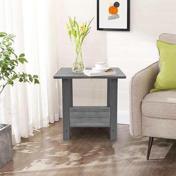 Melucivi Weather Resistant Outdoor Side Table, Double Small Adirondack Side - Image 5