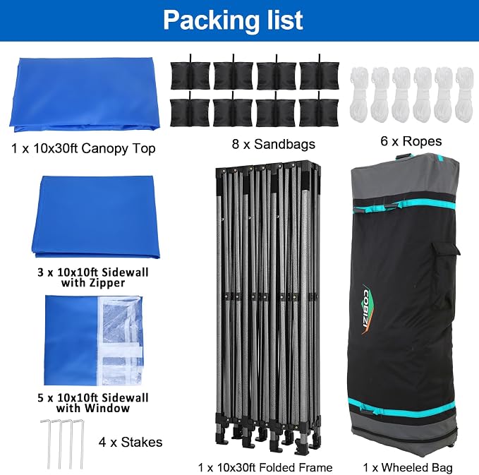 COBIZI 10x30 Pop up Canopy Tent 10x30 Canopy - Image 7
