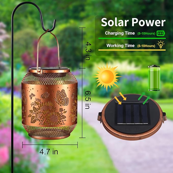 2 Pack Solar Lanterns Outdoor, Birthdays Gifts - Image 5
