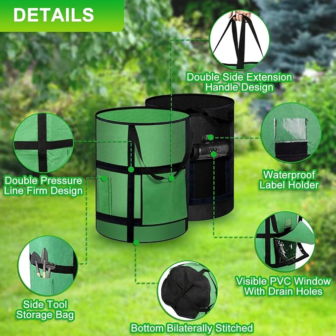 7 Gallon Potato Grow Bags with Viewing Window, 300G Nonwoven Garden Planting - Image 2