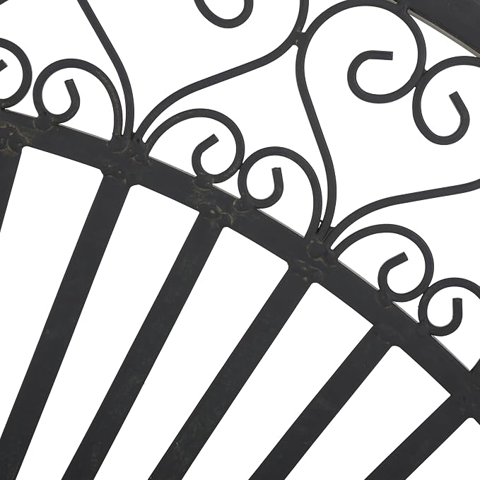 SAFAVIEH Outdoor Collection Annalise Victorian Scroll Antique Black Iron Accent - Image 8