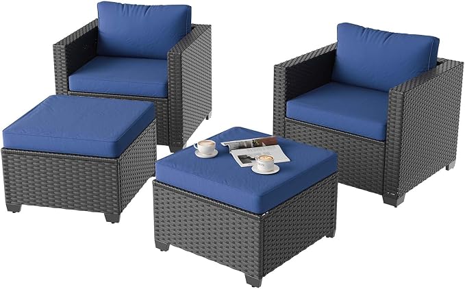 Aoxun 4 Piece Outdoor Patio Furniture Set 4 Seats by Aoxun