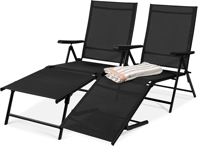 Best Choice Products Set of 2 Outdoor Patio Chaise Lounge Chair Adjustable by BestChoiceProducts