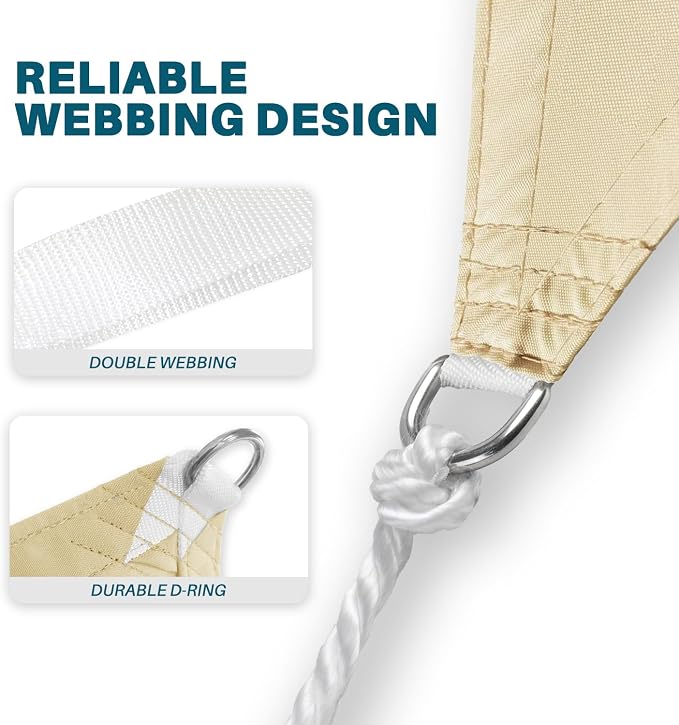 Coarbor 5'x20' Waterproof Sun Shade Sail Rectangle Canopy Shade Cover - Image 4