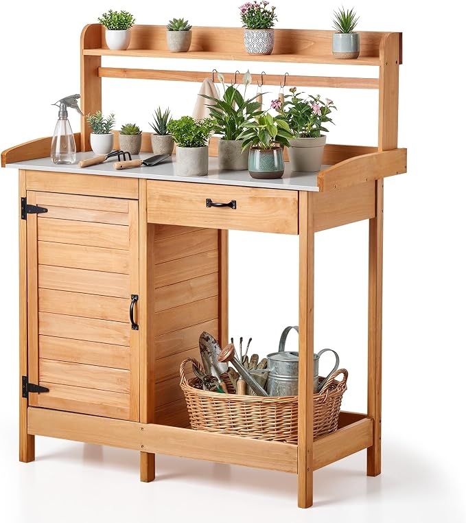 VEVOR Potting Bench Table, 3-in-1 Outdoor Gardening Wooden Workstation by VEVOR