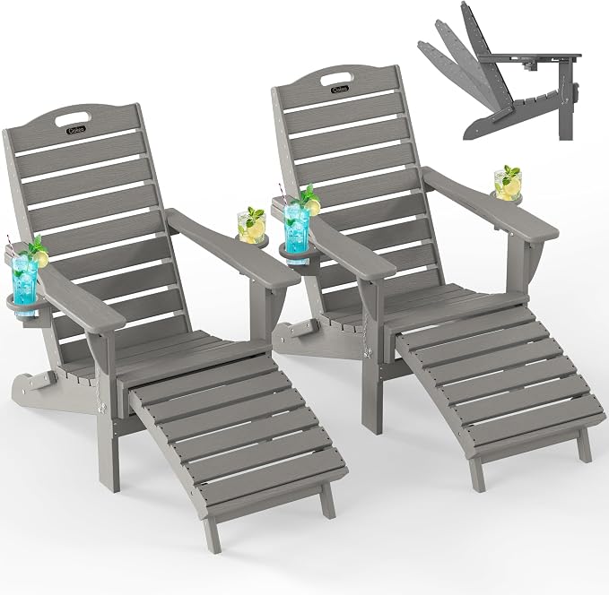 Ciokea Folding Adirondack Chair Set of 2 by CIOKEA