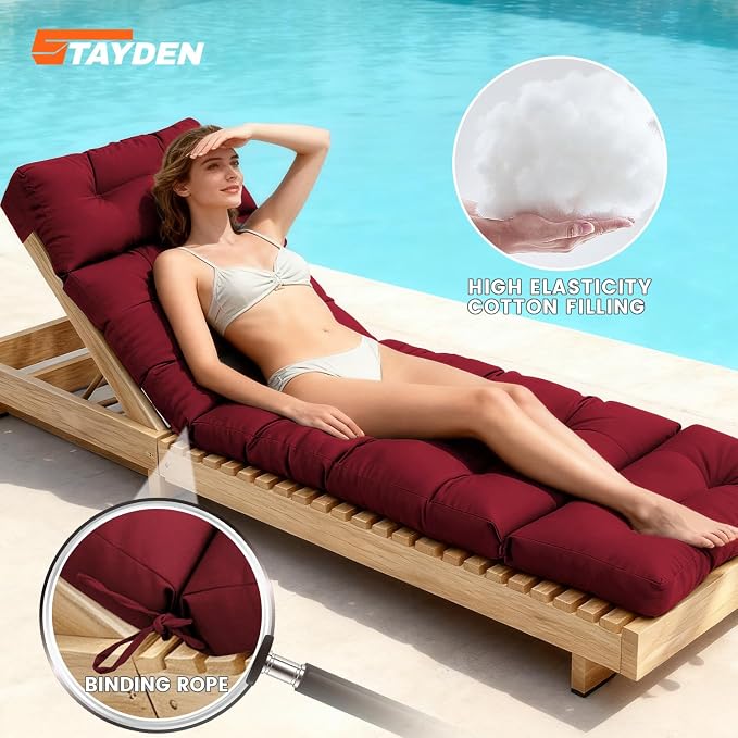 Outdoor Lounge Chair Cushions, Chaise Lounge Chair Cushions Replacement - Image 3