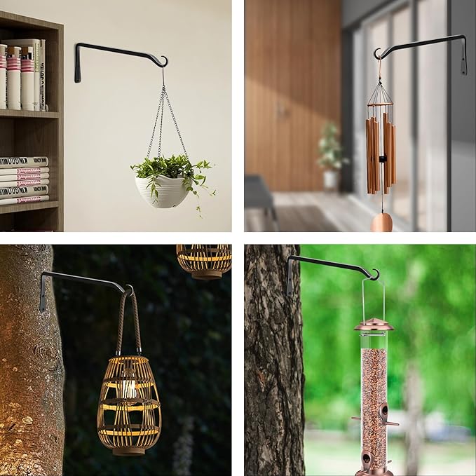 FEED GARDEN 2 Pack 12 Inch Hanging Plant Bracket Wall Hooks Decorative Plant - Image 7