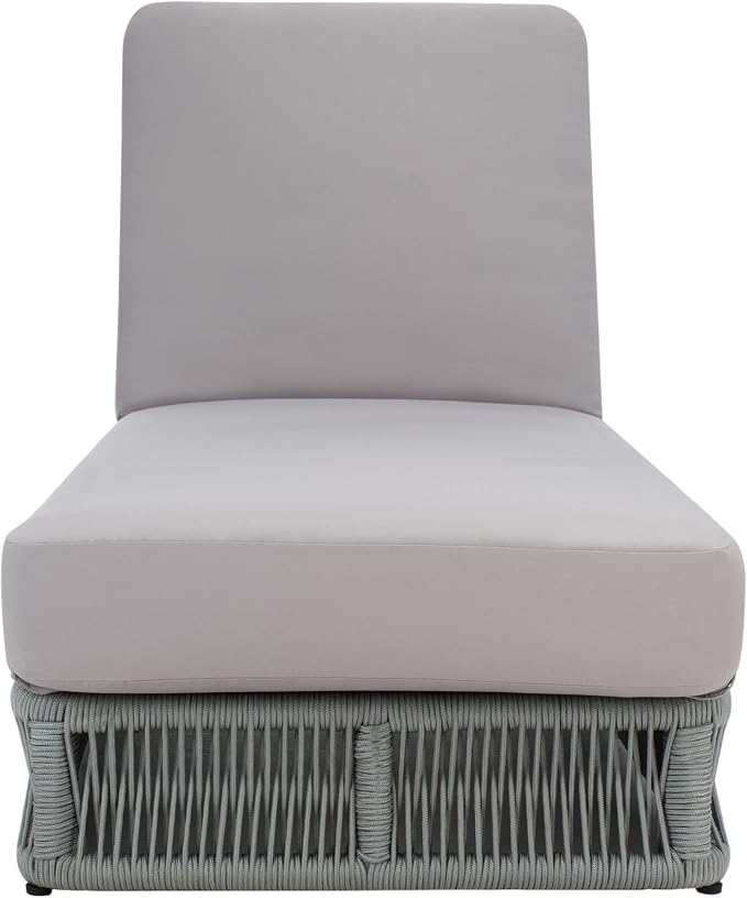 SAFAVIEH Outdoor Collection Gillian Grey Rope/Grey Cushion Chaise Lounge Chair by SAFAVIEH