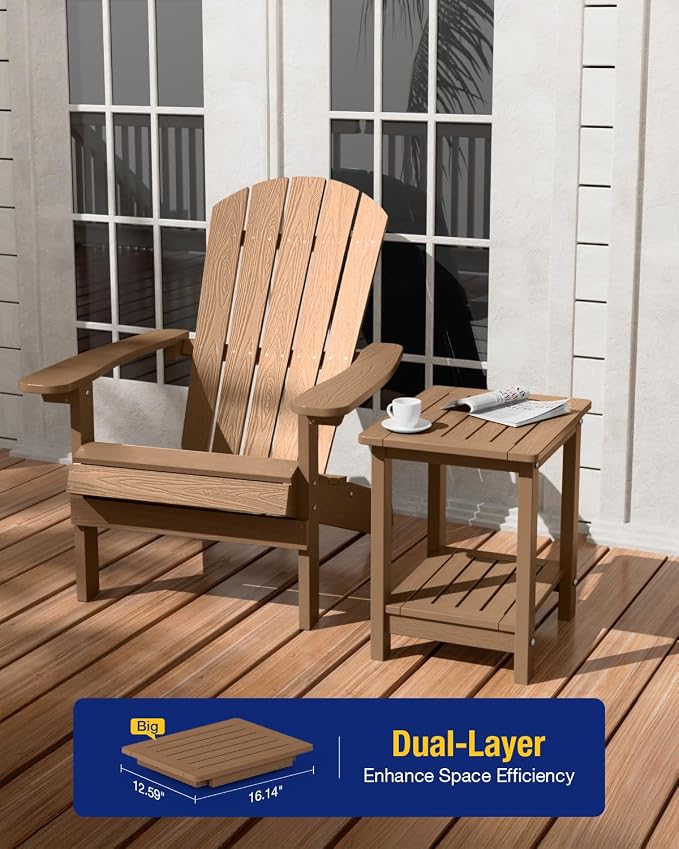 YEFU Outdoor Side Table for Patio: 16" HIPS Weather - Image 4