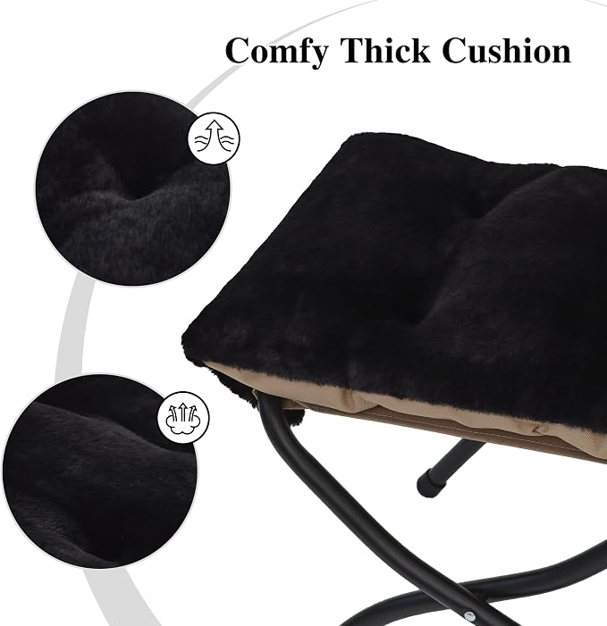 15" Folding Ottoman, Foldable Footrest Stool, Small Foot Stool - Image 6