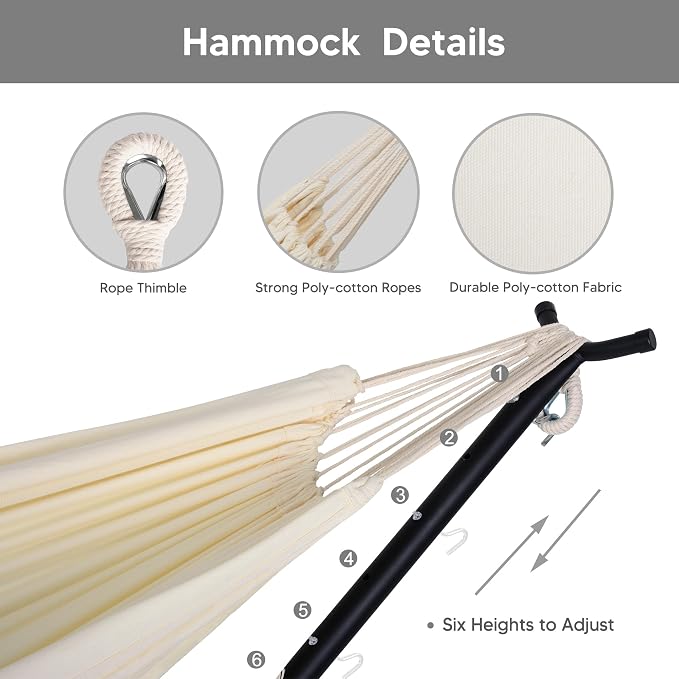 SUNCREAT 2-in-1 Hammocks Convertible Portable Double Hammock - Image 5