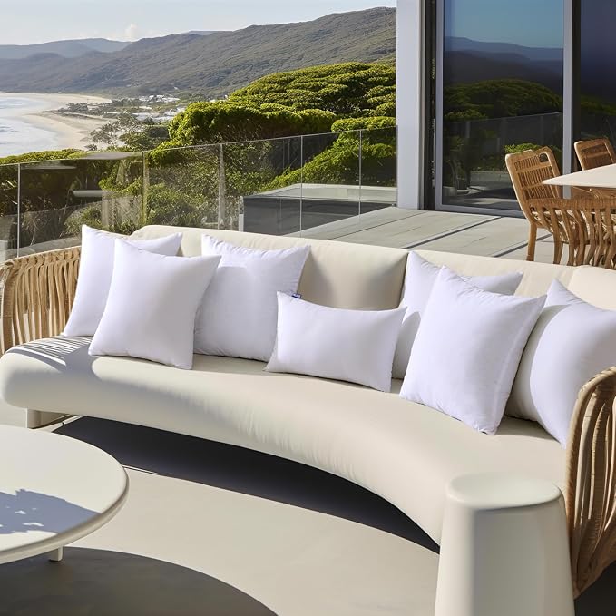 MIULEE 12x12 Pillow Insert Throw Pillow Insert, Outdoor Pillows Water-Resistant - Image 2