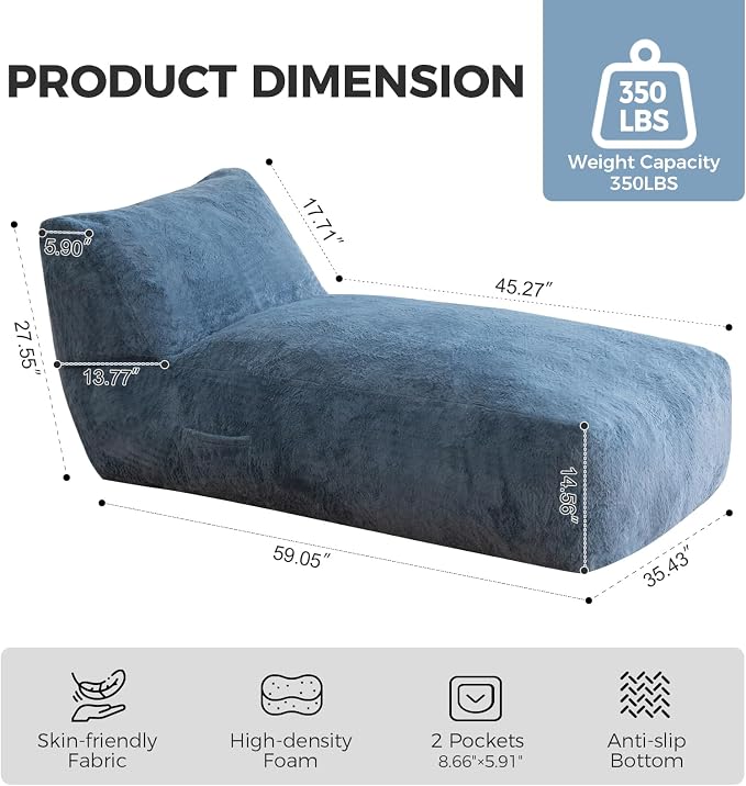Giant Bean Bag Lounger Chair for Adults - Image 2