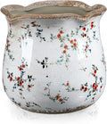 6 Inch Ceramic Plants Pots Vintage Ceramic Flower Planters Crackle Glaze Finish by Newtay