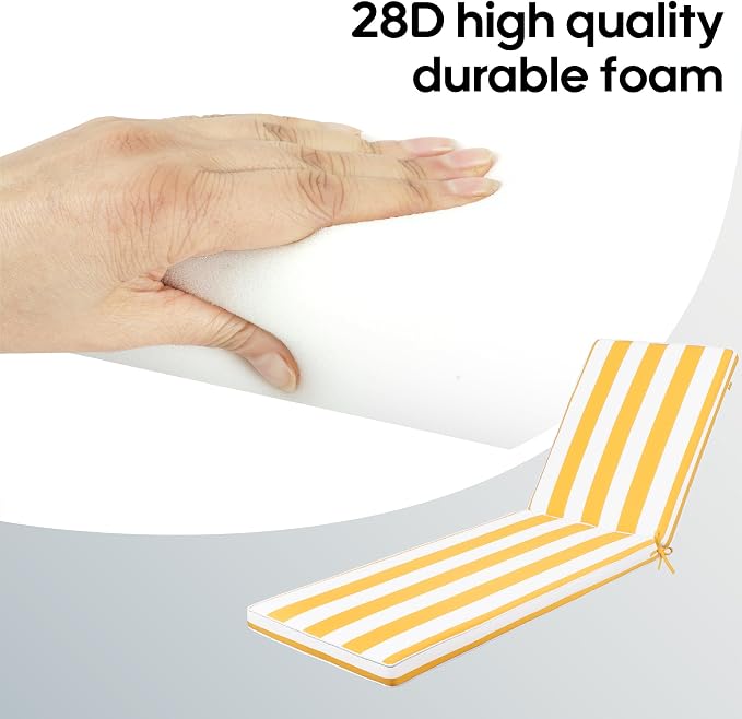 Only choice 2 Pcs Set Outdoor Lounge Chair Cushions Patio Chaise Lounge Chair - Image 5