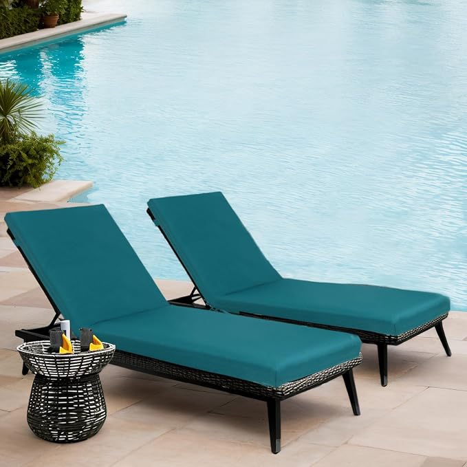Only choice Outdoor Chaise Lounge Cushion Set of 2, Replacement Seat Cushion - Image 3