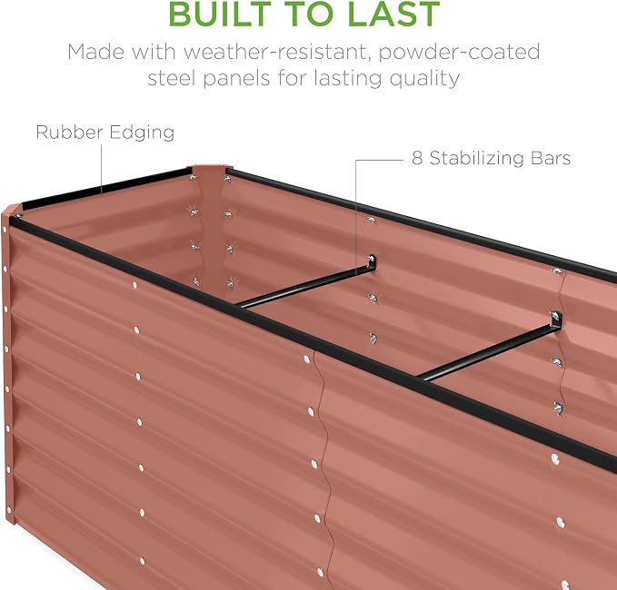 Best Choice Products 8x2x2ft Outdoor Metal Raised Garden Bed, Rectangular Deep - Image 5