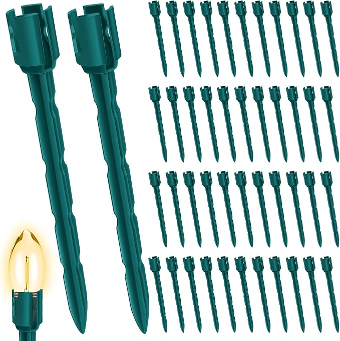 60 Pcs 7.5 Inch Christmas Light Stakes, Christmas Yard Stakes by Unknown