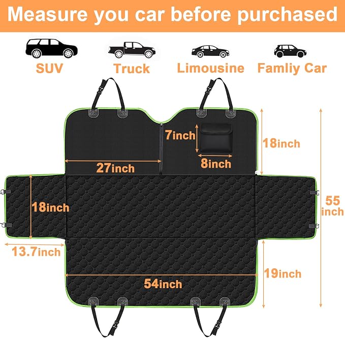 Mancro Dog Car Seat Cover, 2025 Upgraded 600D Heavy Duty Waterproof & - Image 6