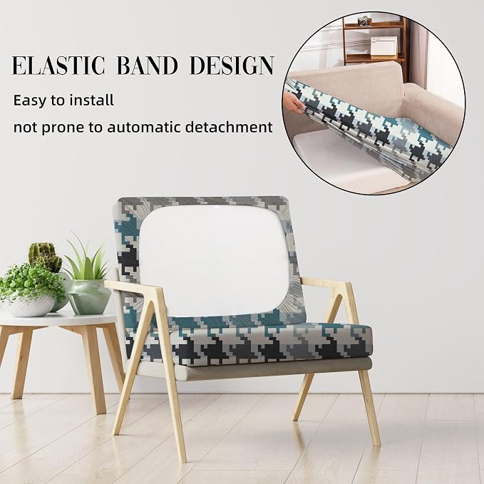 8Pcs Outdoor Cushion Covers, Patio Cushion Covers, Stretch Elastic Slipcovers - Image 5