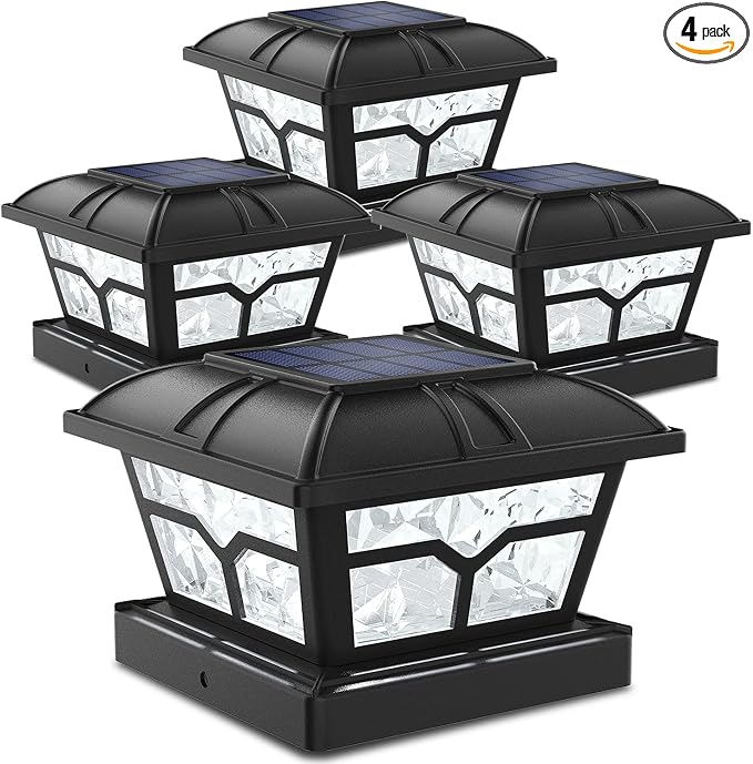 SIEDiNLAR Solar Post Cap Lights Outdoor 2 Color Modes 8 LEDs by Siedinlar