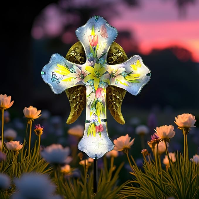 Solar Cross Garden Stake Lights by HokfirmHomeDecorGarden