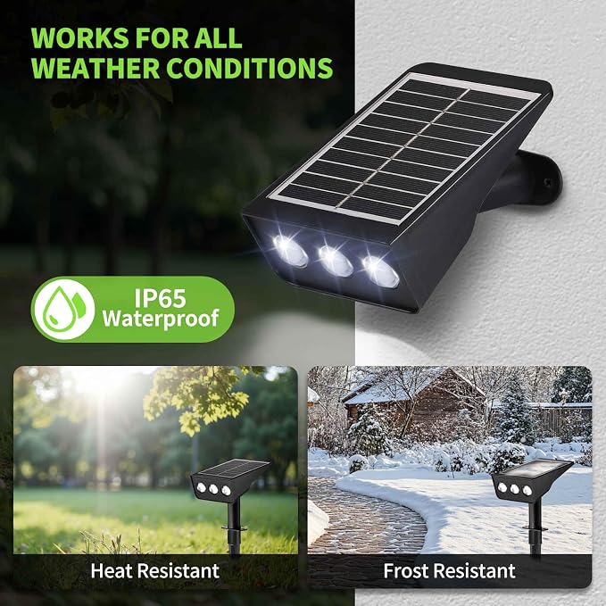 Solar Spot Lights Outdoor, Solar Landscape Spotlights Waterproof Adjustable - Image 5