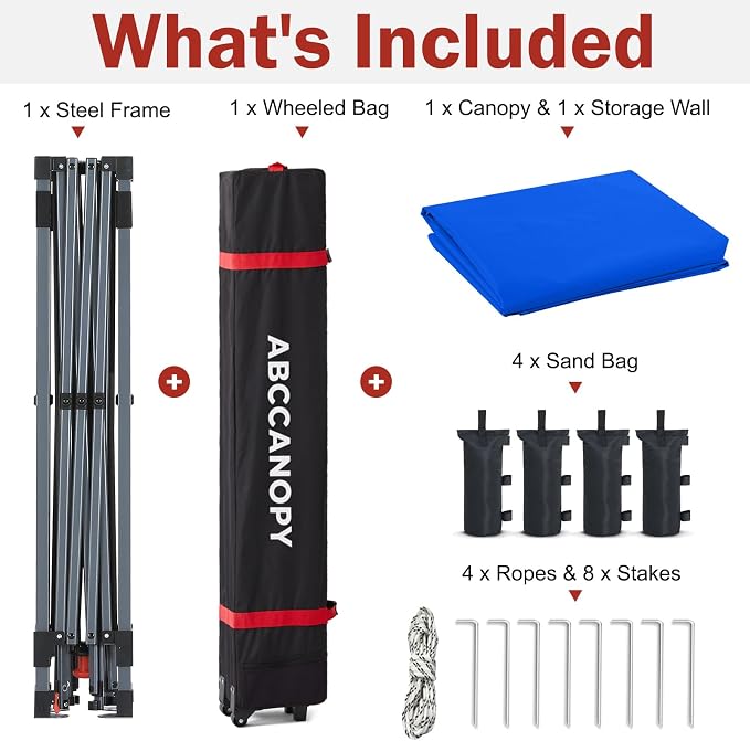 ABCCANOPY Pop Up Canopy with Sidewall, 10x10 Outdoor Canopy Tent with Storage - Image 8