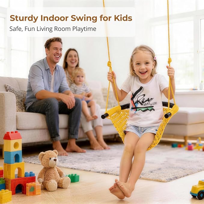 JKsmart Swing Seat for Kids Heavy Duty Rope Play Secure Children Swing Set - Image 6