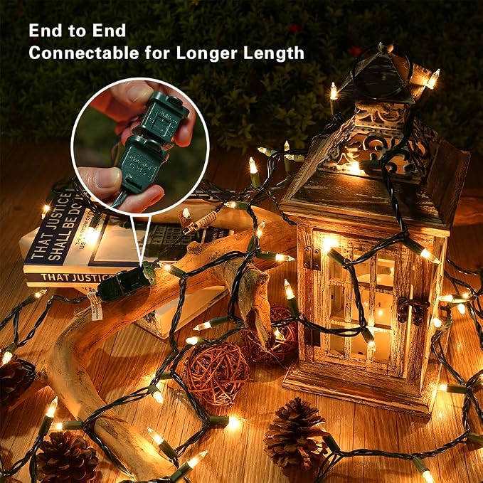 BrizLabs 600 Count Christmas Lights, 139.2ft Soft White Incandescent String - Image 3