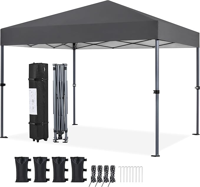 Yaheetech 10x10 1-Person Setup Pop Up Canopy Tent, Instant Portable Commercial by Yaheetech