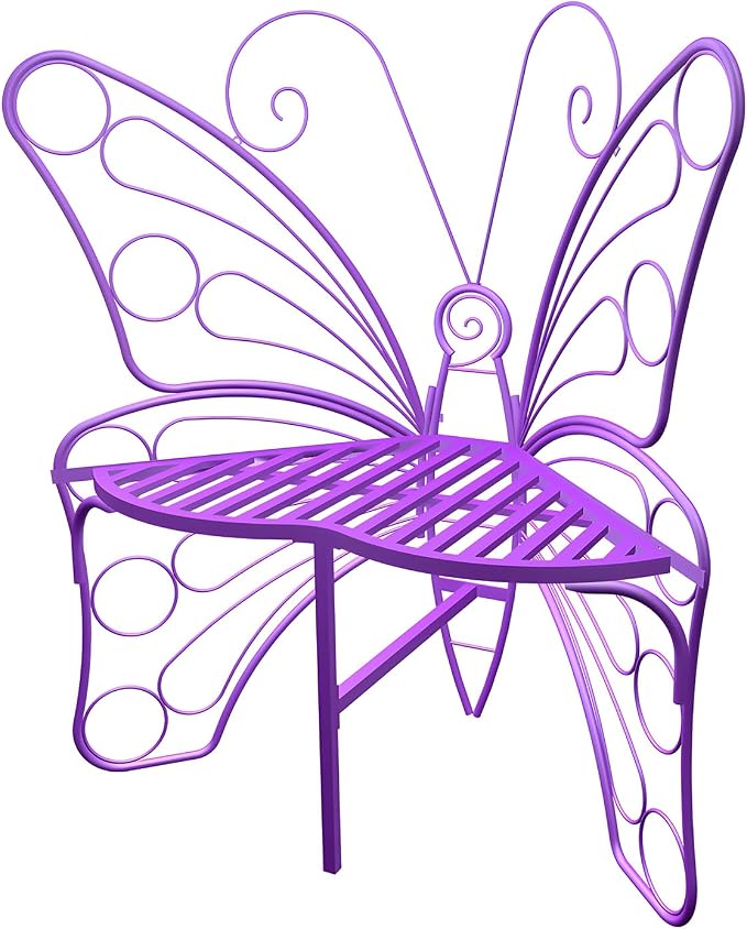 Butterfly Shaped Outdoor Bench, Outdoor Metal Chair Butterfly Bench - Image 3