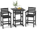 Tangkula 3-Piece Patio HDPE Bar Set, 2 Bar Height Adirondack Armchairs w/Square by TANGKULA