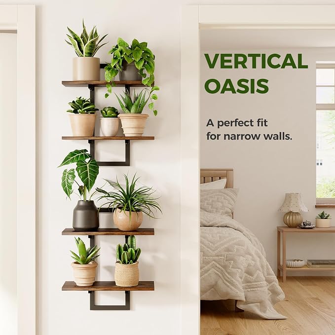 Bamworld Floating Shelves for Wall Planters for Indoor Plants Hanging Shelves - Image 6