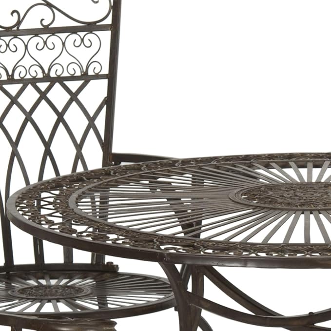 Safavieh Outdoor Collection Thessaly Antique White 5 Piece Patio Set - Image 6
